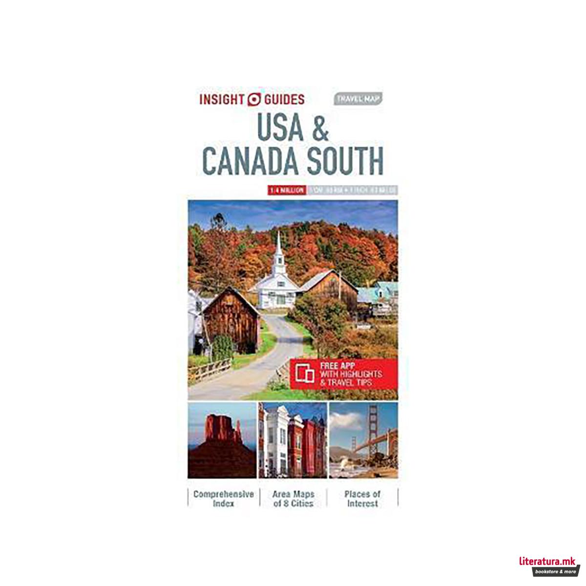 Insight Guides Travel Map USA & Canada South (Insight Maps) 