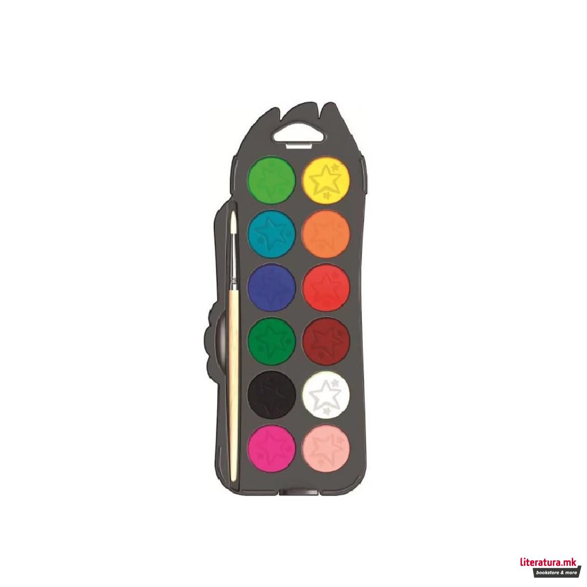 Водени бои, Maped, Color'Peps, 12 x Ø30mm