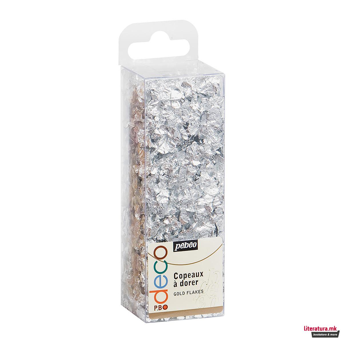 Златни снегулки, Pebeo, Deco Gold Flakes, сребрени 