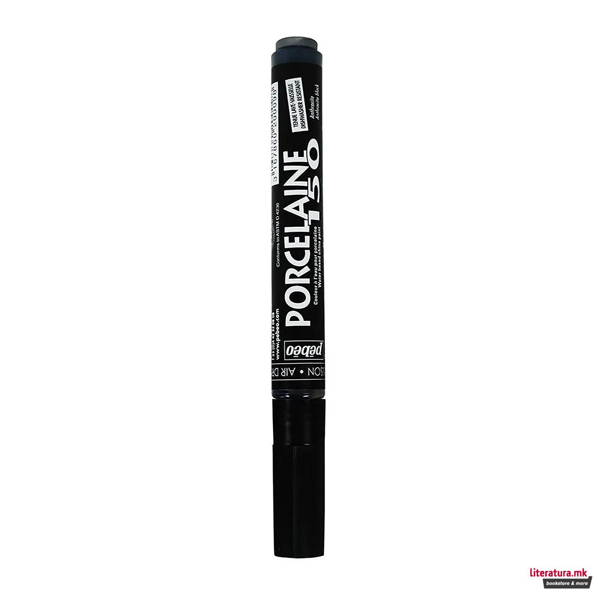 Маркер за порцелан, Pebeo, Porcelaine150, 1.2мм, anthracite black