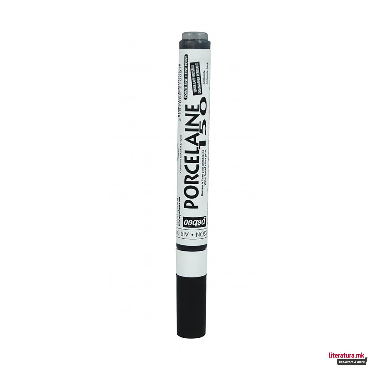 Маркер за порцелан, Pebeo, Porcelaine150, 0.7мм, antracite black 