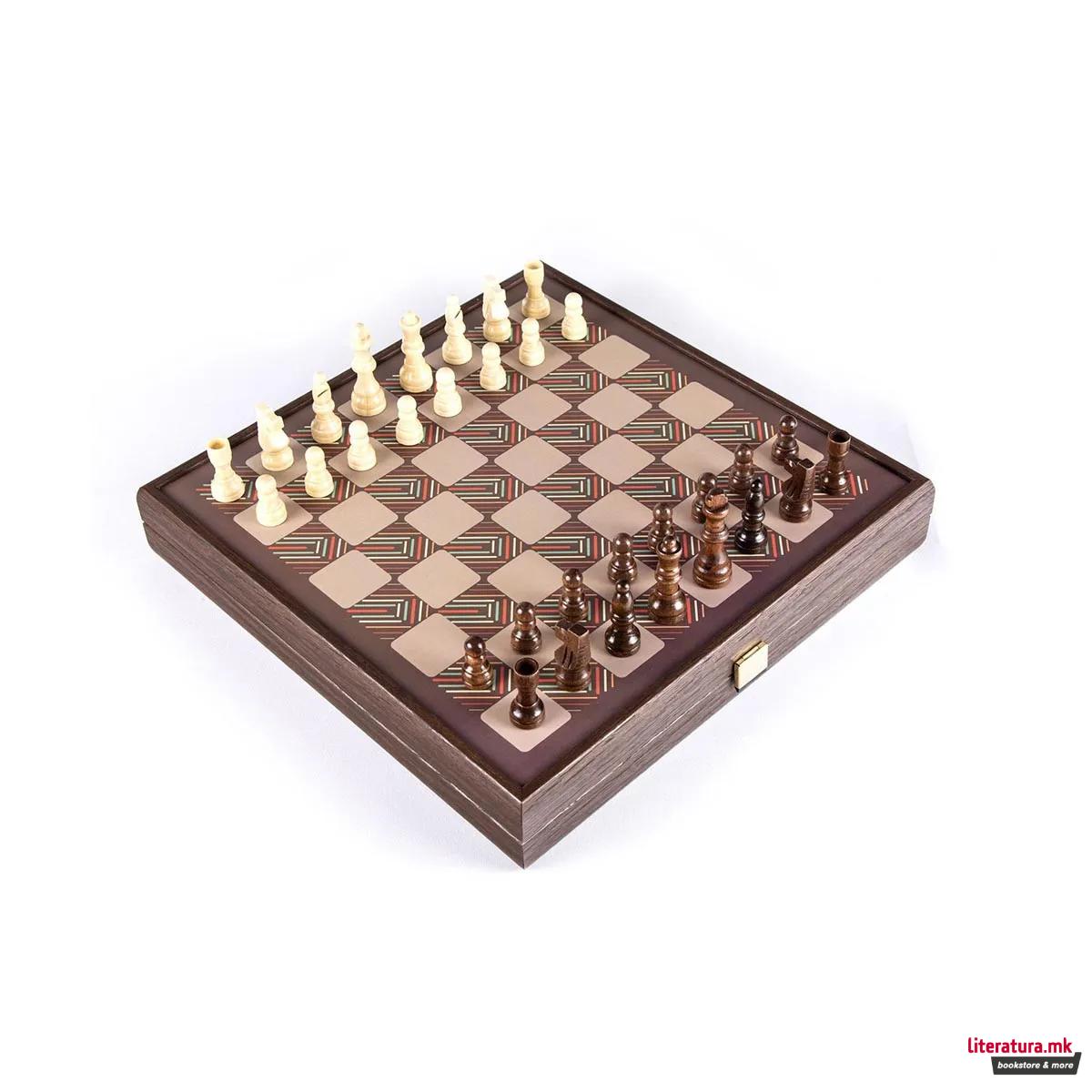 Сет игри 4 во 1, Vintage - Chess, Backgammon, Ludo & Snakes