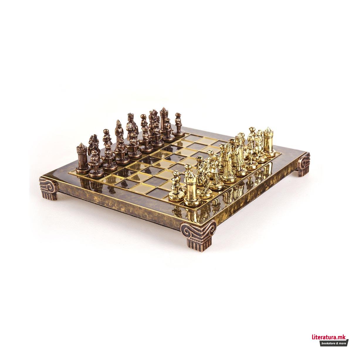 Сет за шах, Byzantine Empire Chess Set, екстра мал, кафеав 