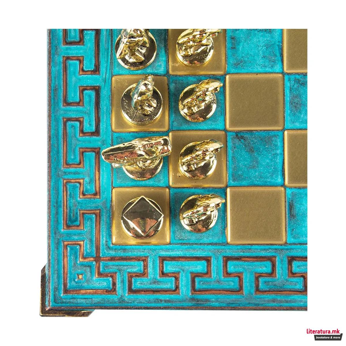 Сет за шах, Spartan Warrior Chess Set, мал, тиркизен