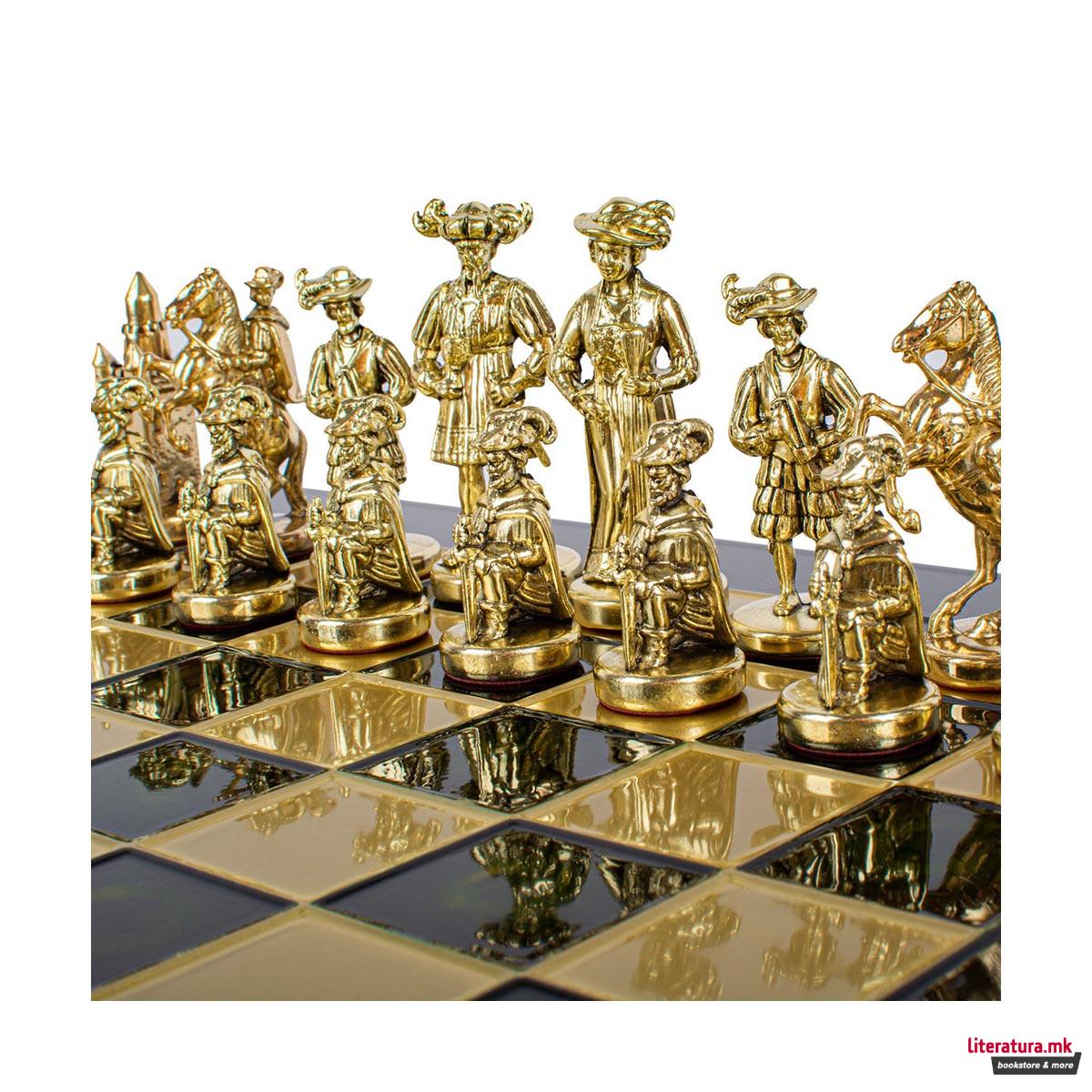 Сет за шах, Medieval Knights Chess Set, голем, зелен 
