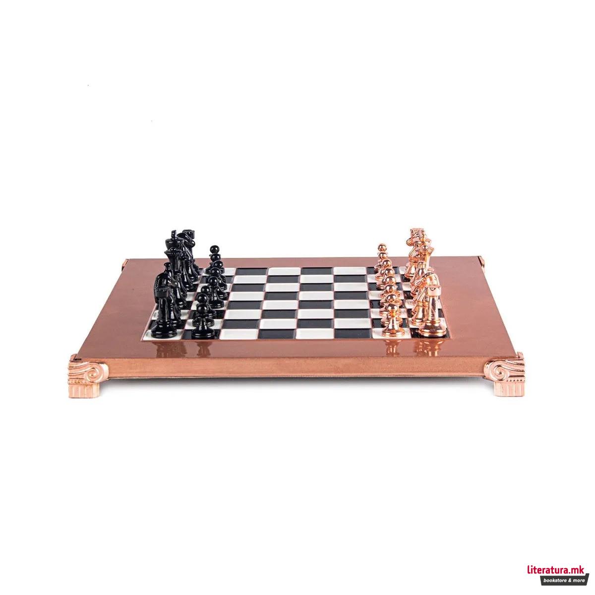 Сет за шах, Classic Metal Staunton Chess Set, мал, црн/бакарен