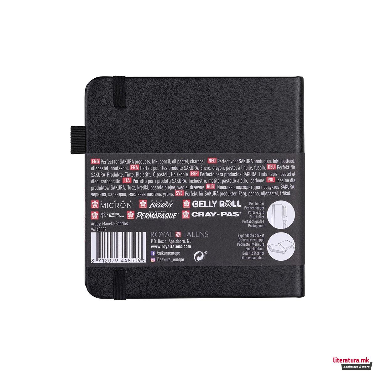 Скицник - бела хартија , Sakura, 12 x 12 цм, 140 g 