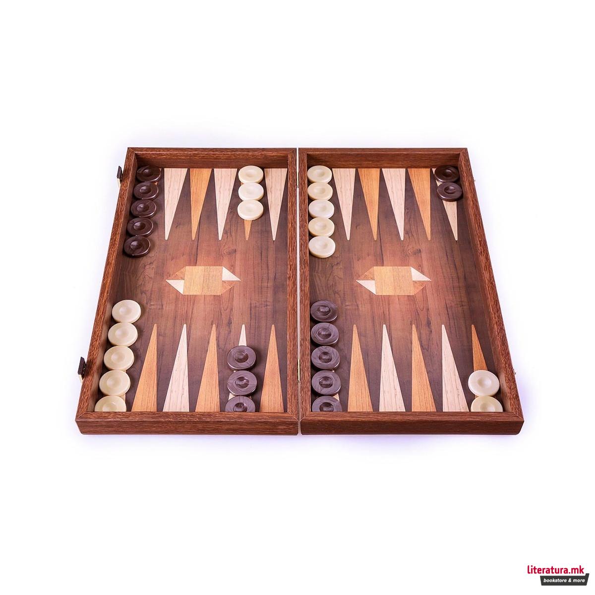 Сет за табла, Geometrical Wood Motif Backgammon, голем 