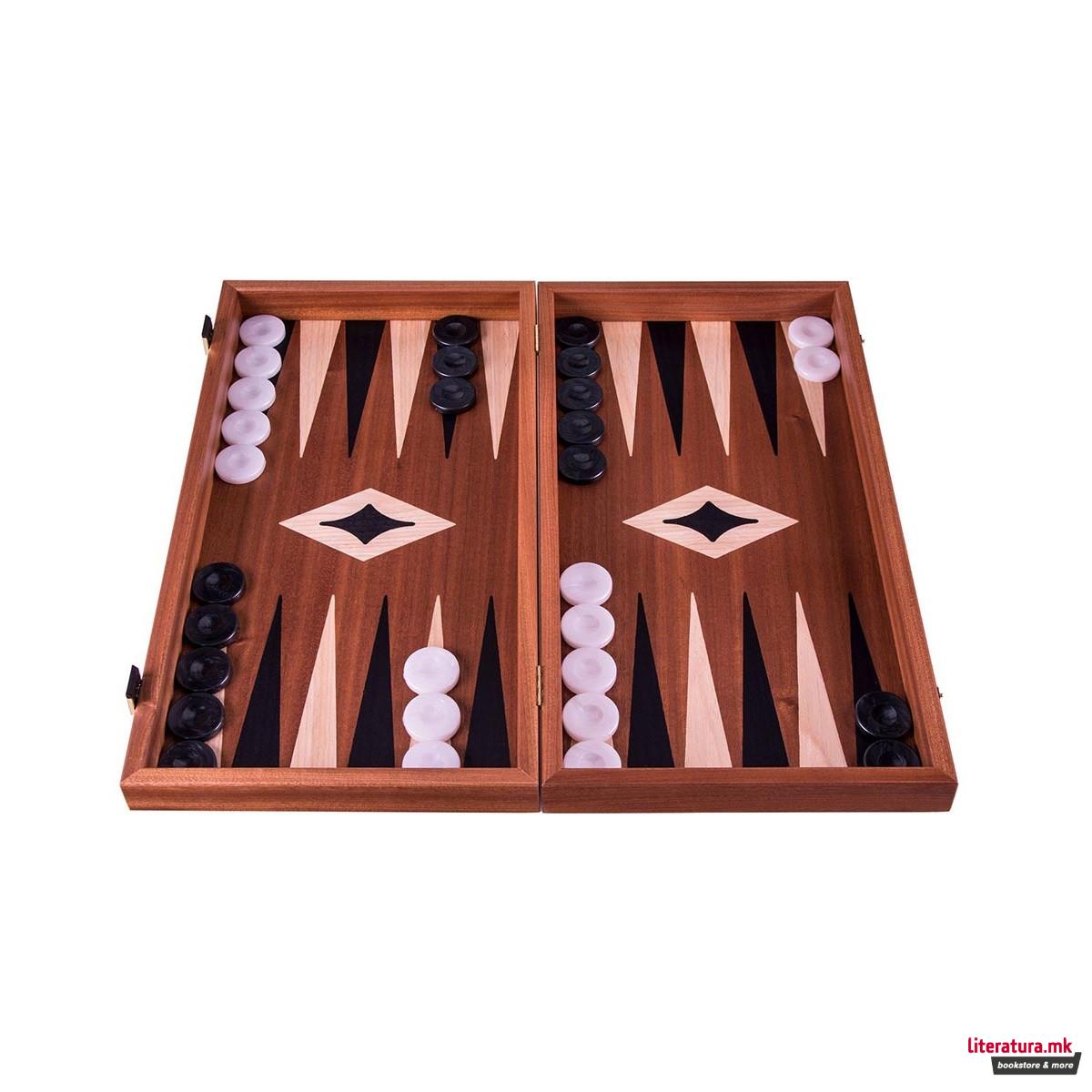 Сет за табла и шах, Mahogany Chess & Backgammon Board, голем 