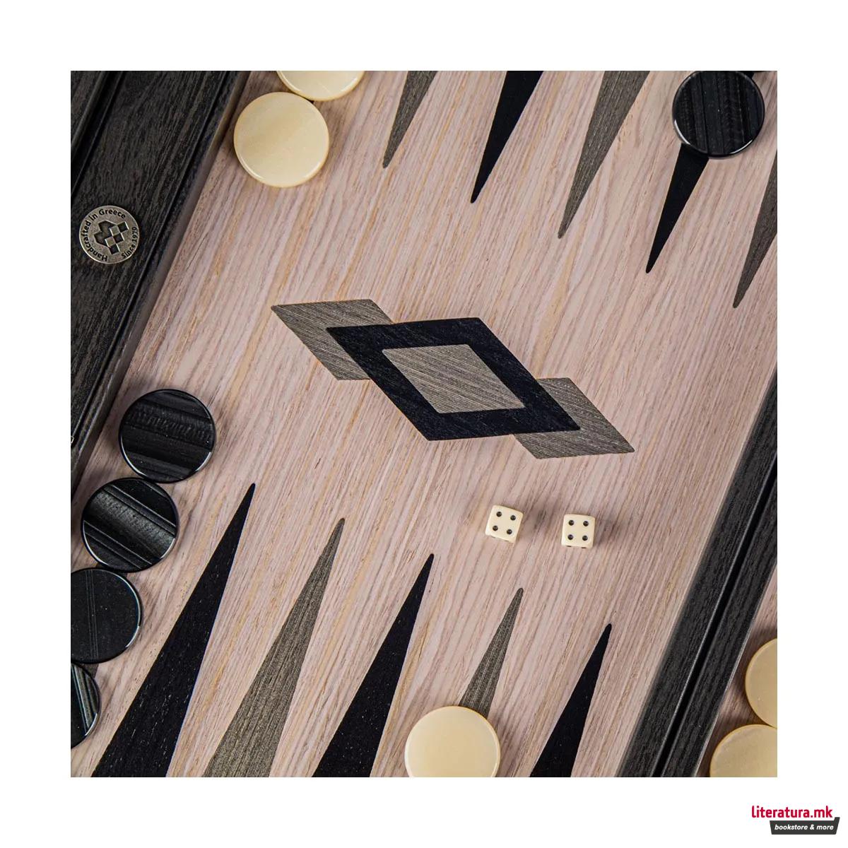 Сет за табла, Premium Handcrafted Grid Wood Illusion, голем