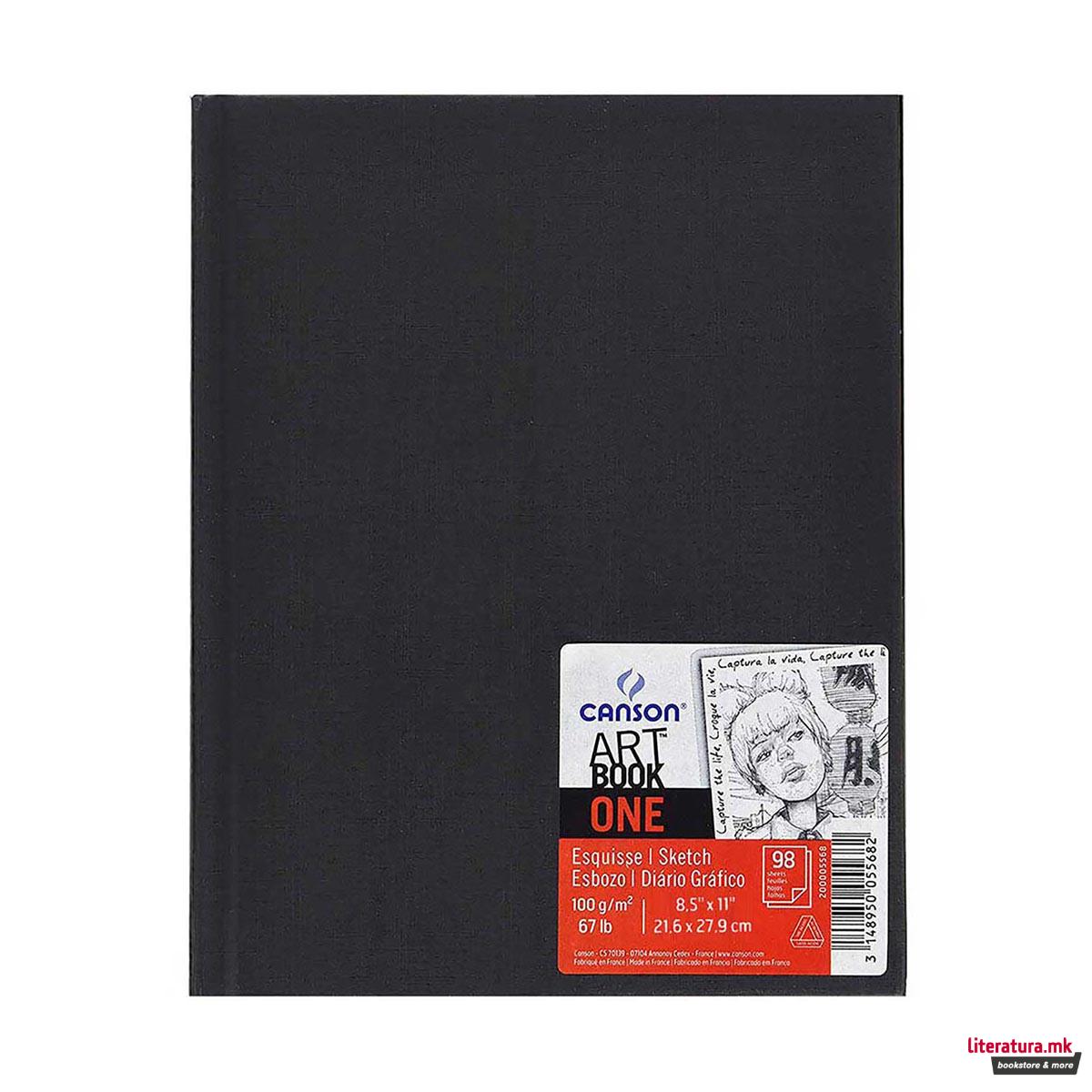 Скицник, Canson, One Art Book, 21.6 x 27.9 цм, 100г/м²