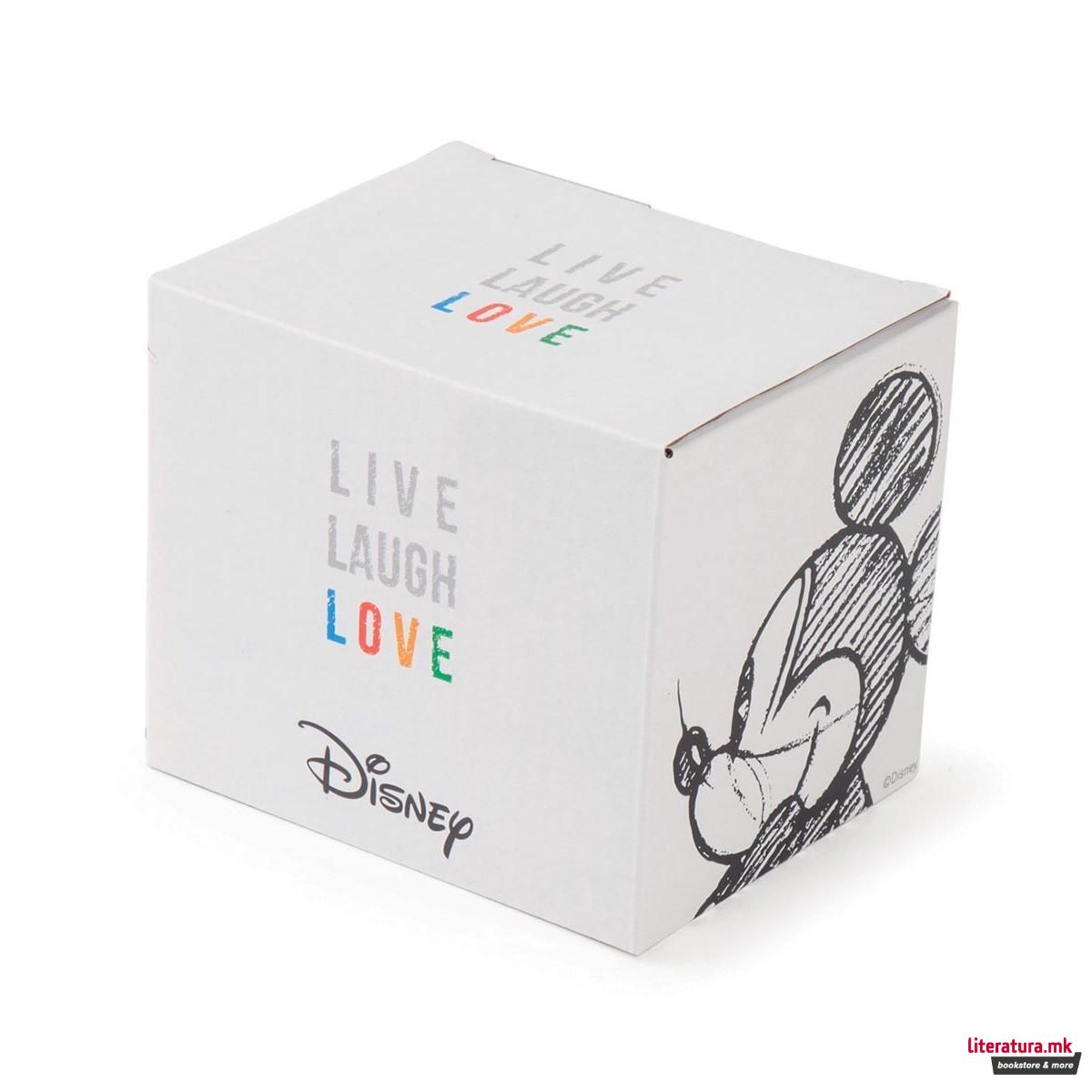 Чаша за сладолед со лажица, Disney, Mickey - Live Laugh Love, сина