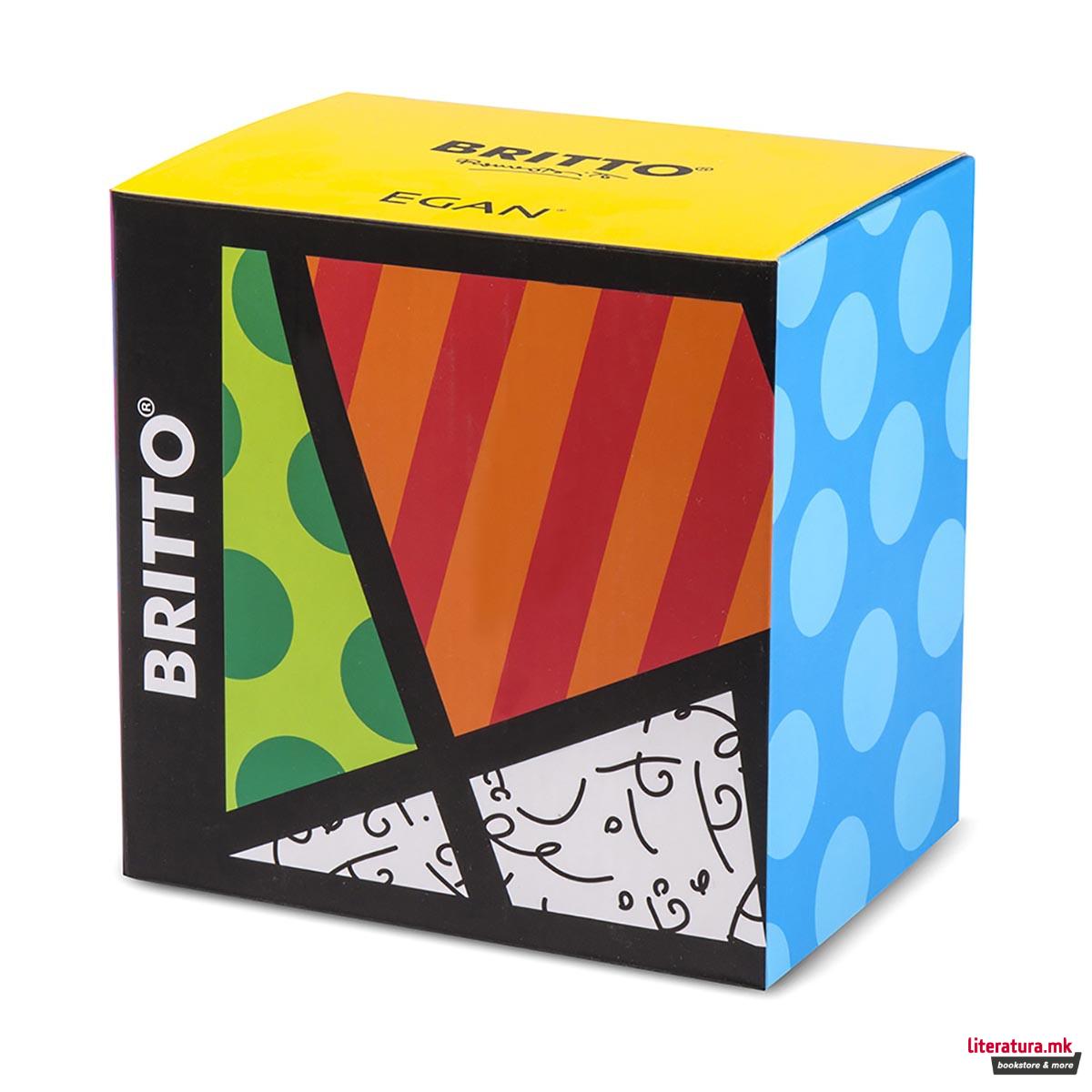 Сет од 2 шолји за капучино со тацни, Britto - Heart