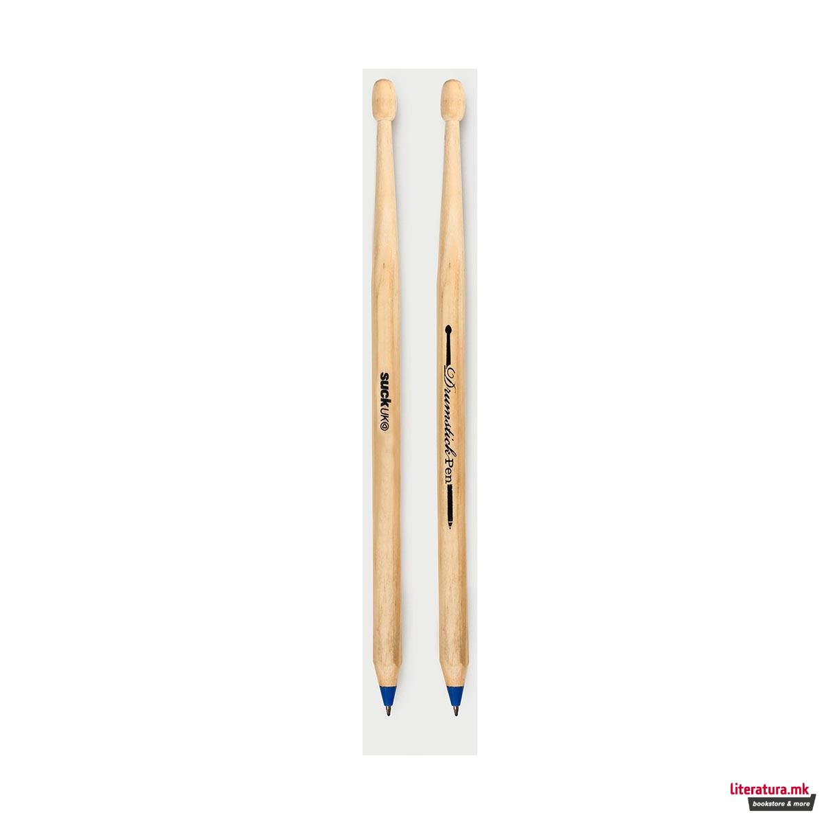 Сет од 2 пенкала - Стапчиња за тапани, Drumstick Pens Blue, сини