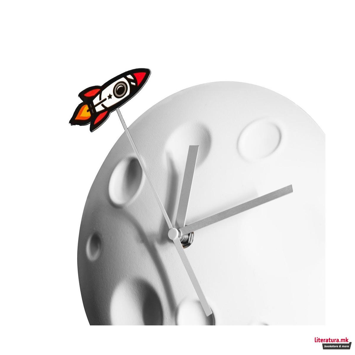 Часовник, Rocket Moon Clock, Ø20 цм