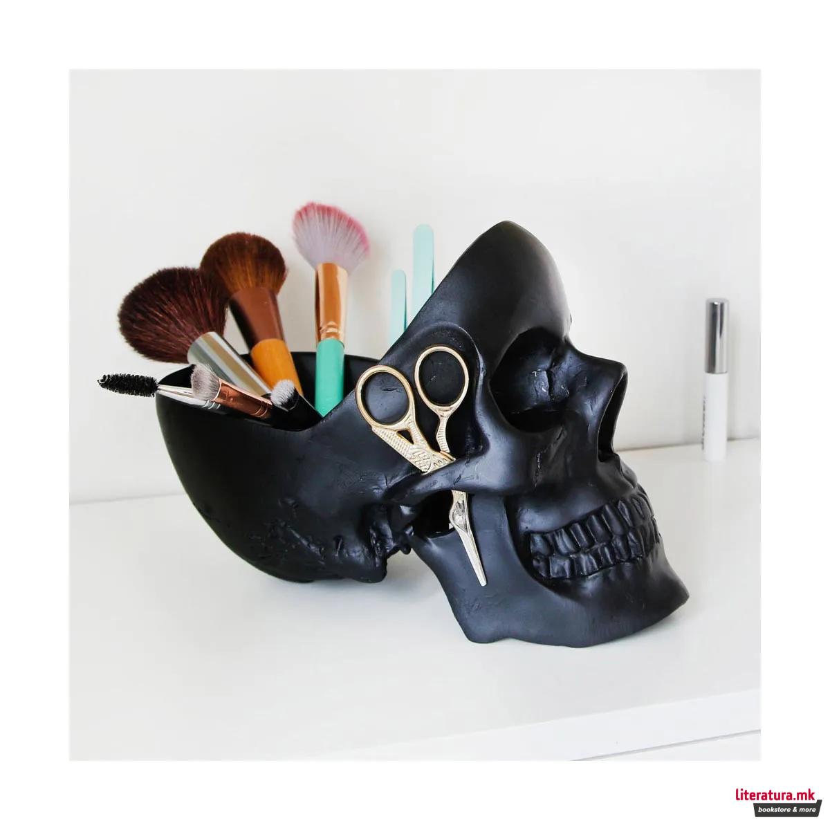 Организер за биро, Skull Tidy, црн