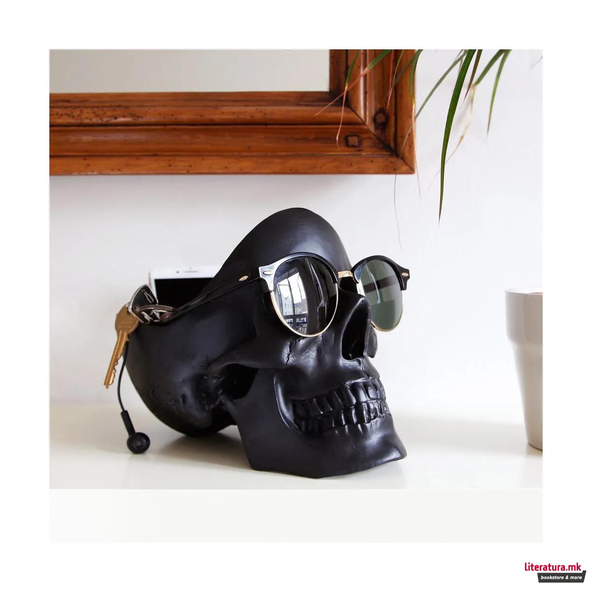 Организер за биро, Skull Tidy, црн