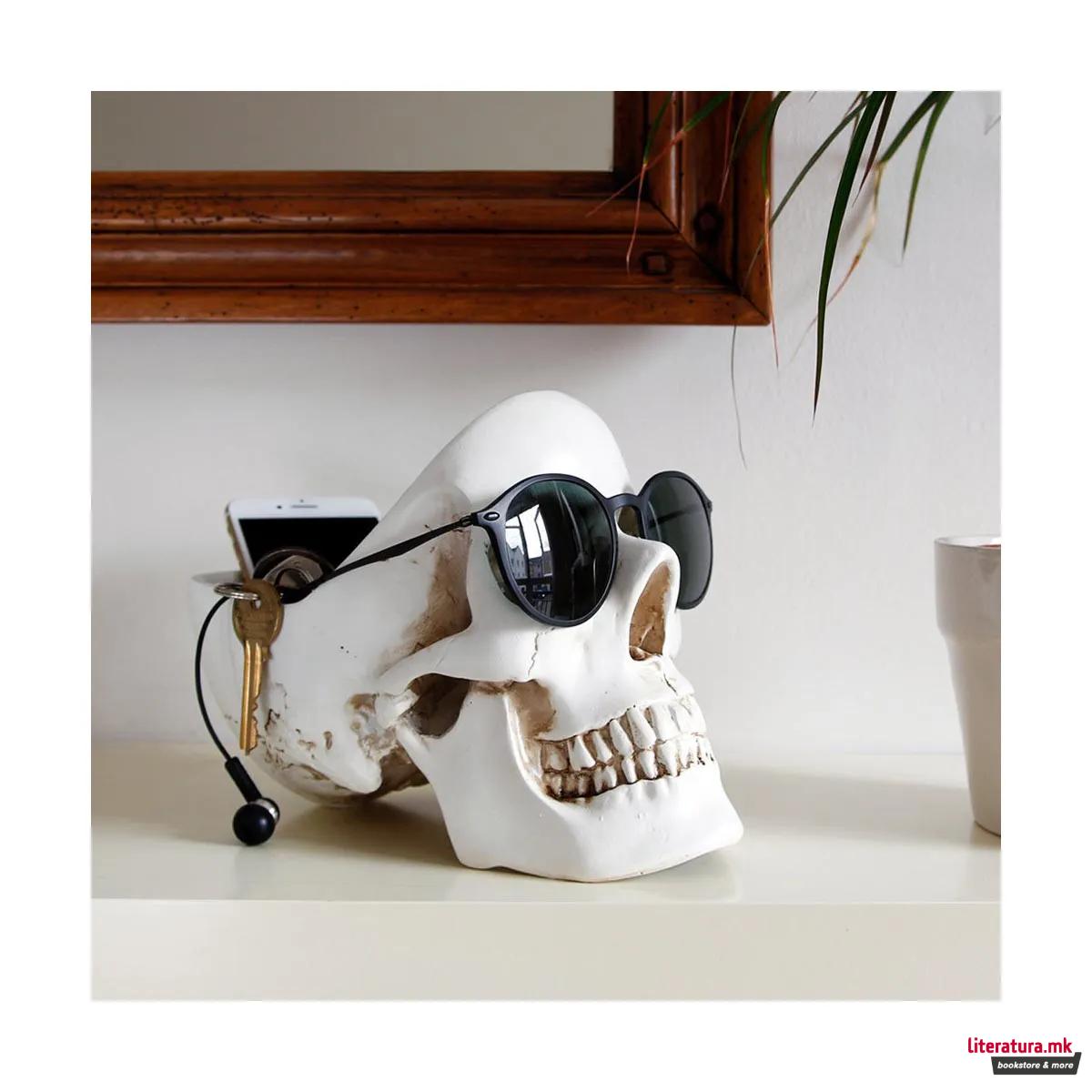 Организер за биро, Skull Tidy, бел
