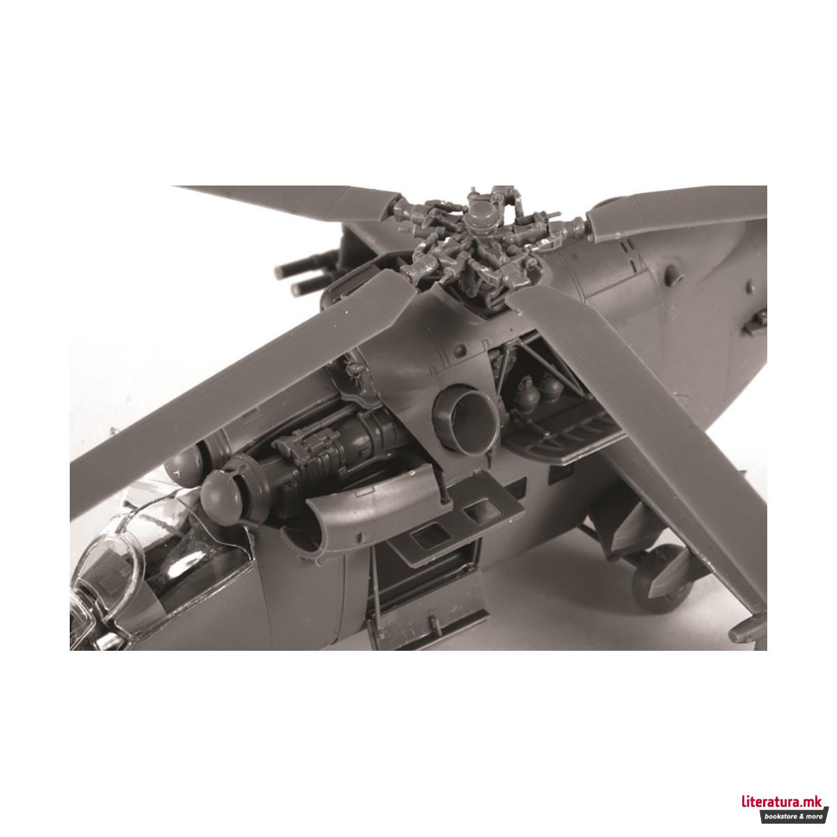 Макета, Soviet attack helicopter MI-24V/VP Hind E, 270 парчиња, 1:72