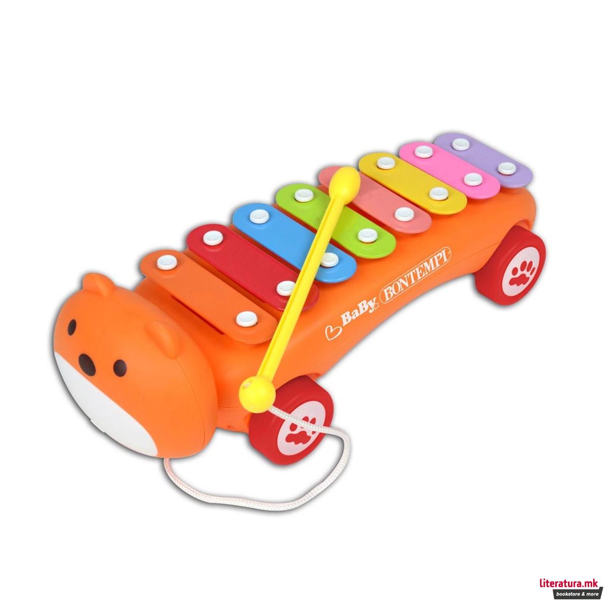 Бебешки ксилофон со тркалца, Baby Carrying Xylophone, 8 ноти 
