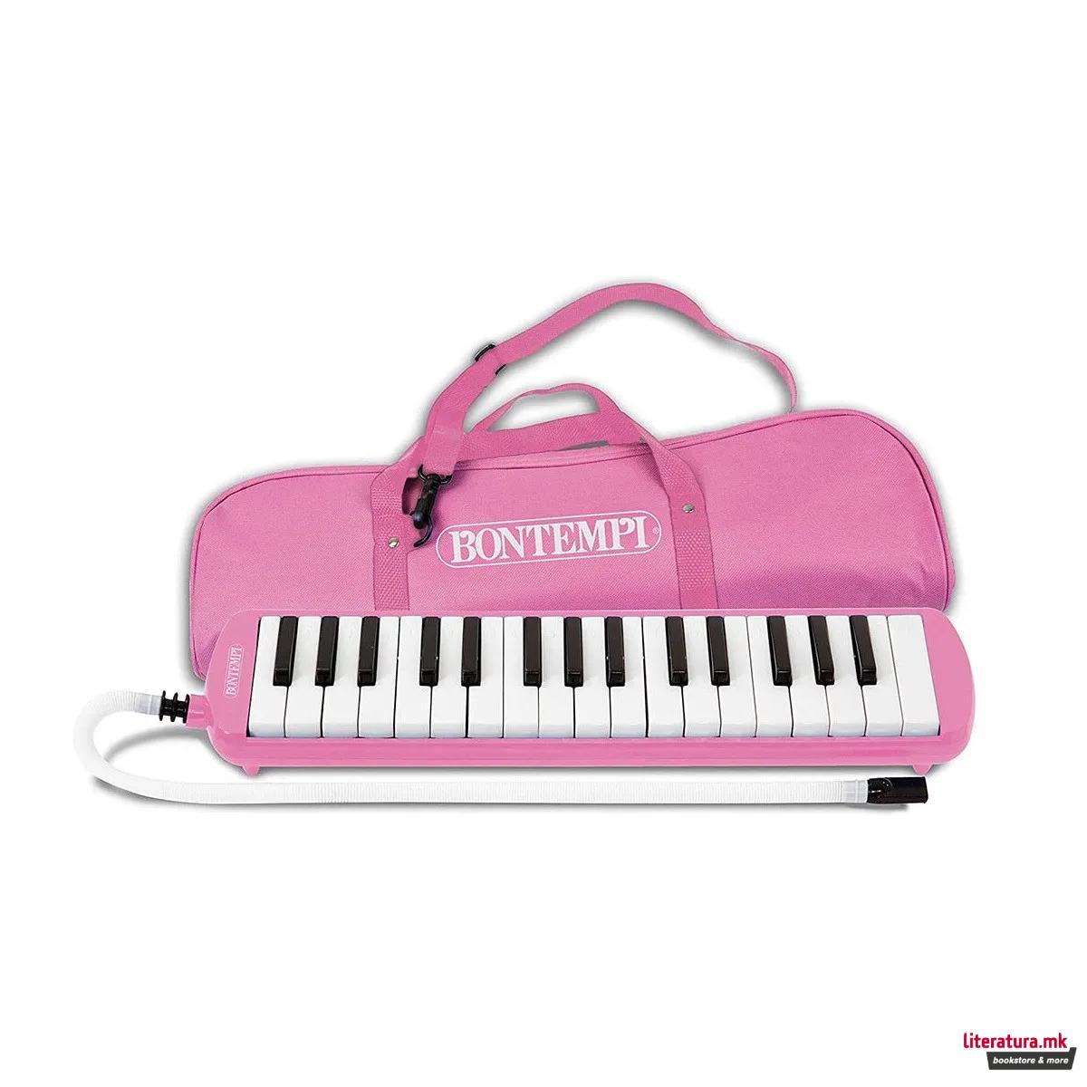 Мелодика со туба - розева, Mouthpiano, 32 клавиши