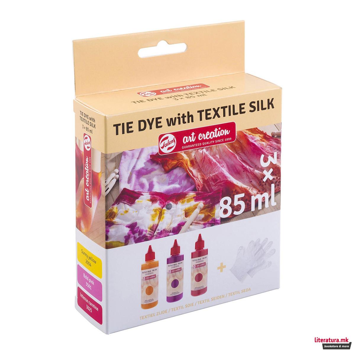 Сет текстилни бои, Talens Art Creation, Tie-dye set - Pink, 3 x 85 мл