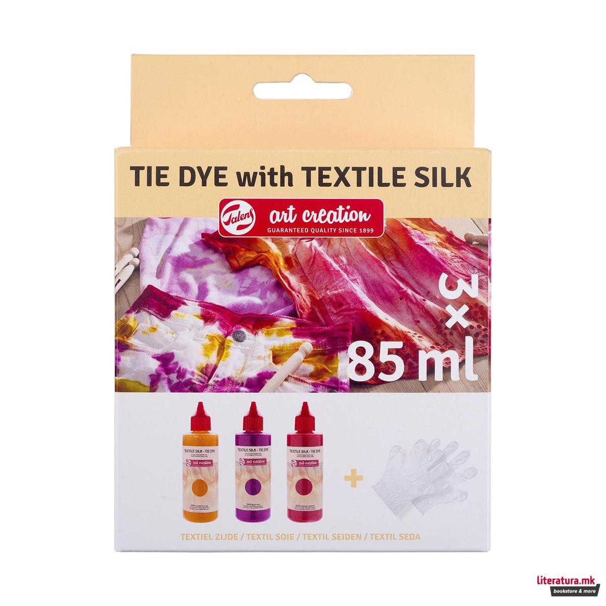 Сет текстилни бои, Talens Art Creation, Tie-dye set - Pink, 3 x 85 мл