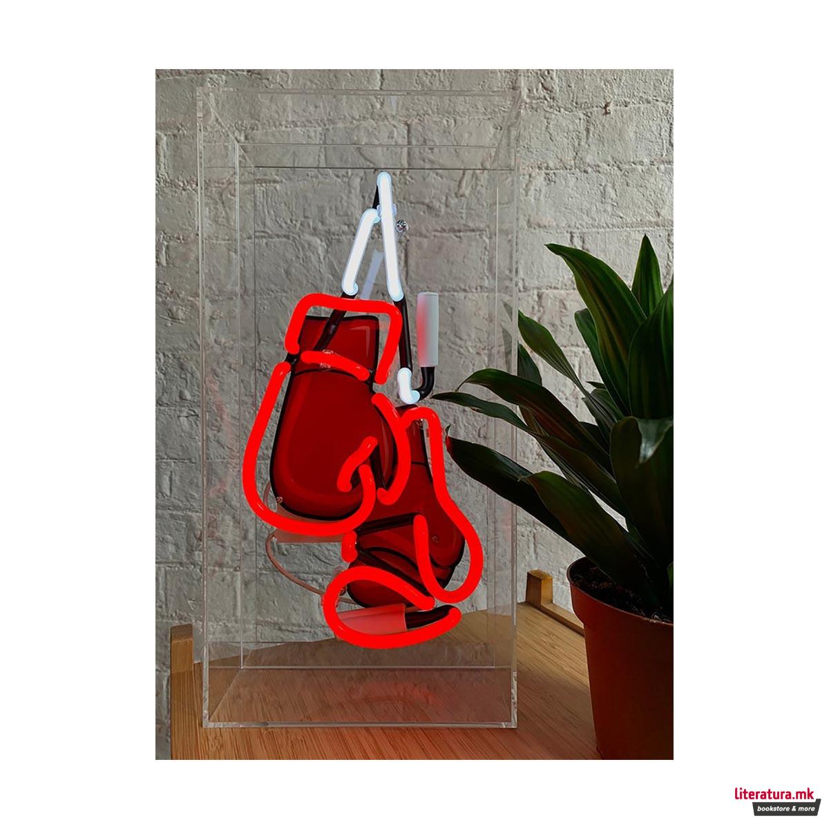 Неонски знак во кутија, 'Boxing Gloves'