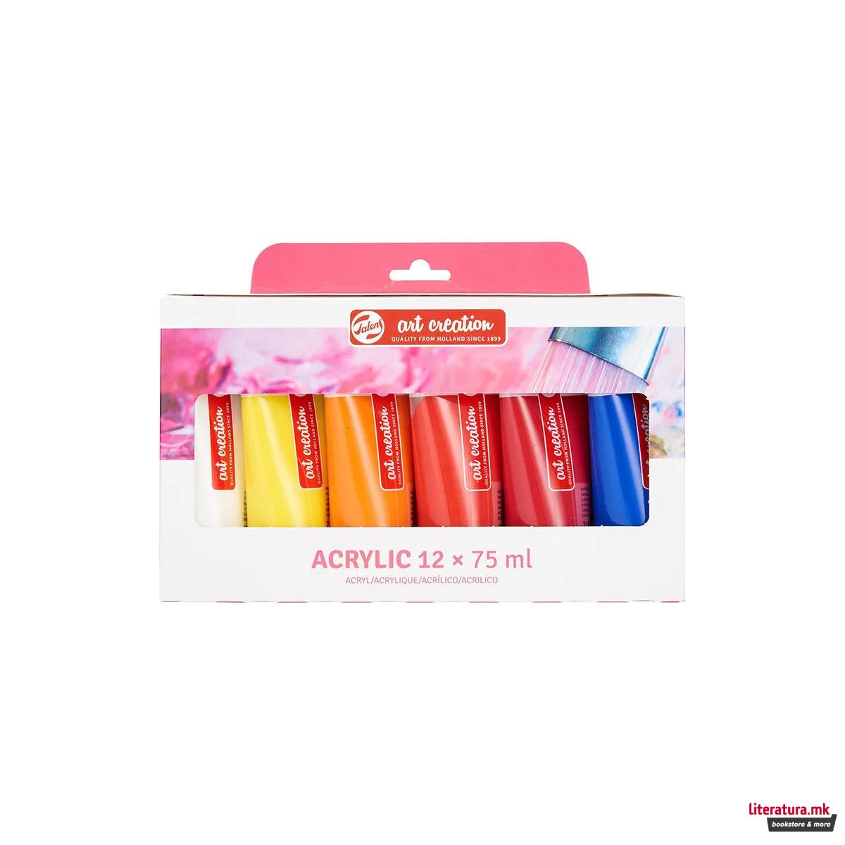Сет акрилни бои, Talens Art Creation, Acrylic Colour Set, 12 x 75мл