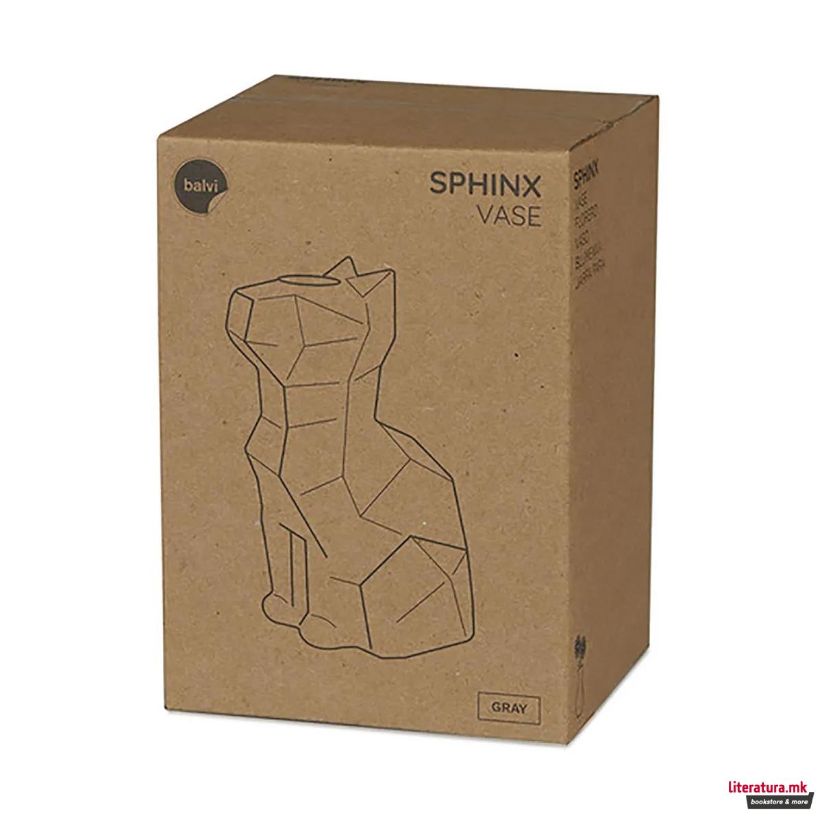 Вазна, Sphinx Cat, 15 цм, сива