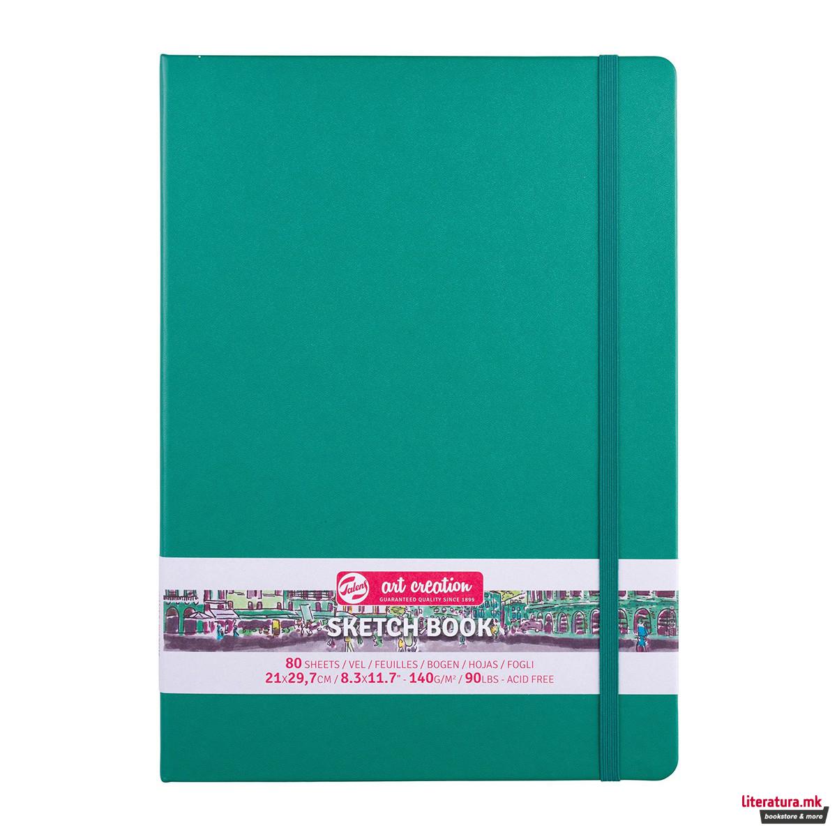 Скицник, Talens Art Creation, 21 x 29.7 цм, forest green 