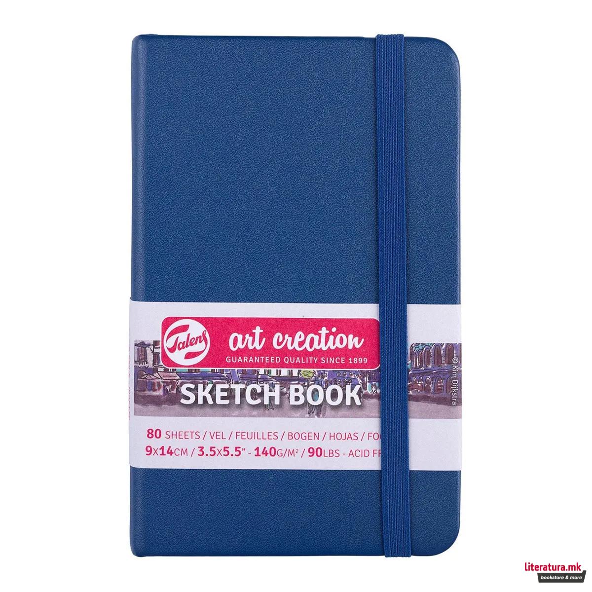 Скицник, Talens Art Creation, 9 x 14 цм, navy blue 