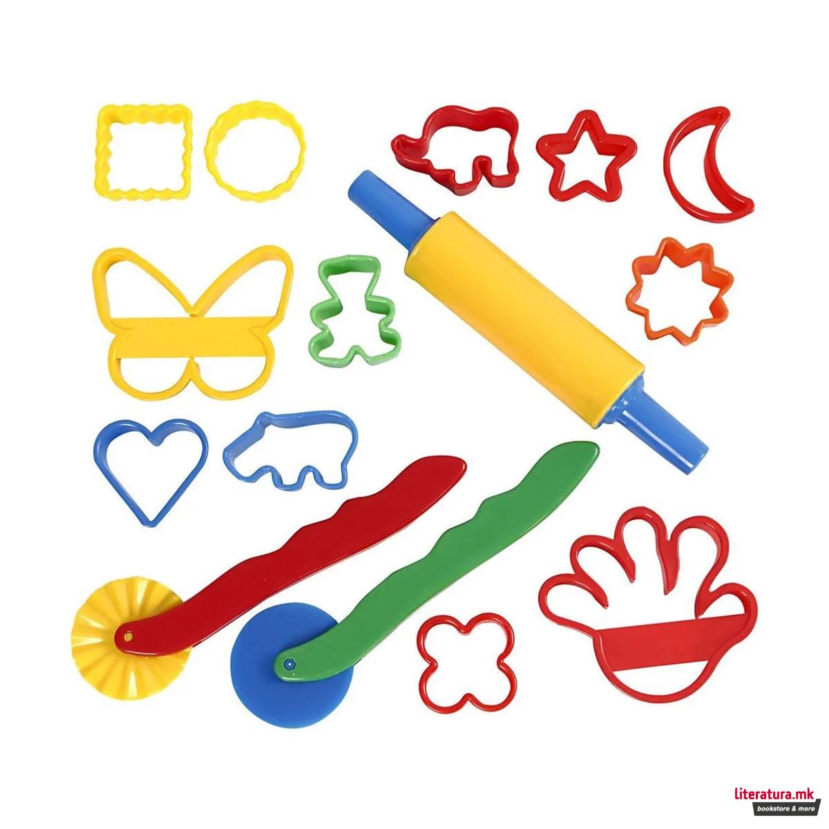 Сет алатки за изработка со глина, Cutters and tools, 15 парчиња