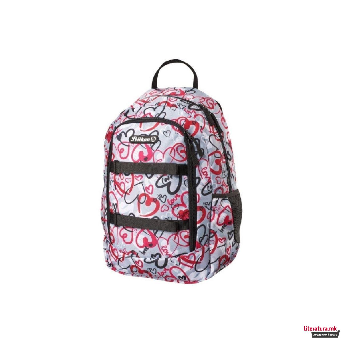 Училишен ранец, Pelikan, Teen Skater Style, Hearts 