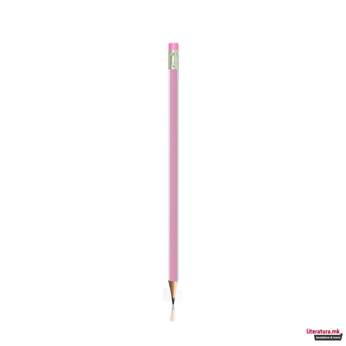 Дрвен молив со гума, S-Cool - Pastel, HB, 5 бои 