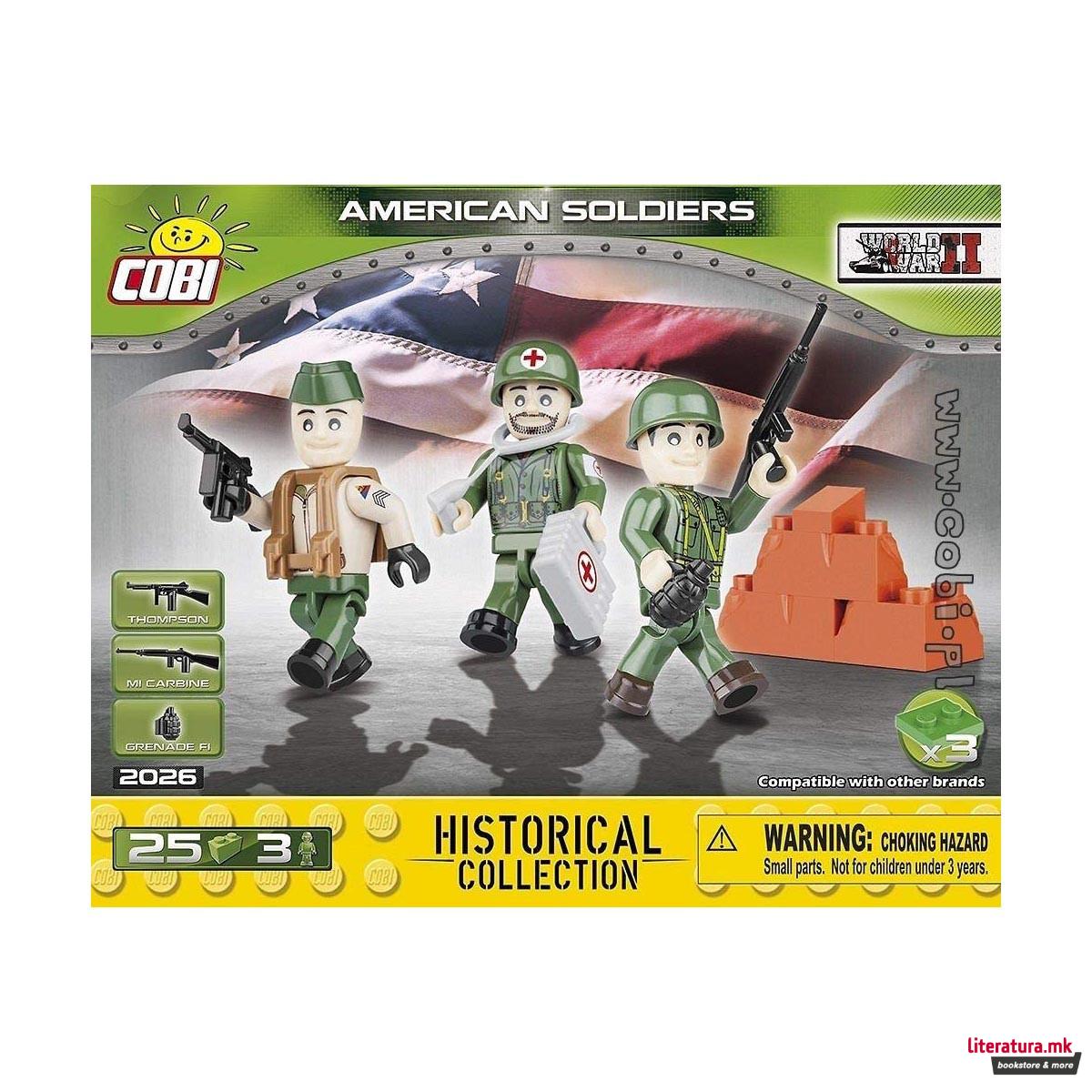Коцки за градба, WW2 Historical Collection, American Soldiers, 25 парчиња