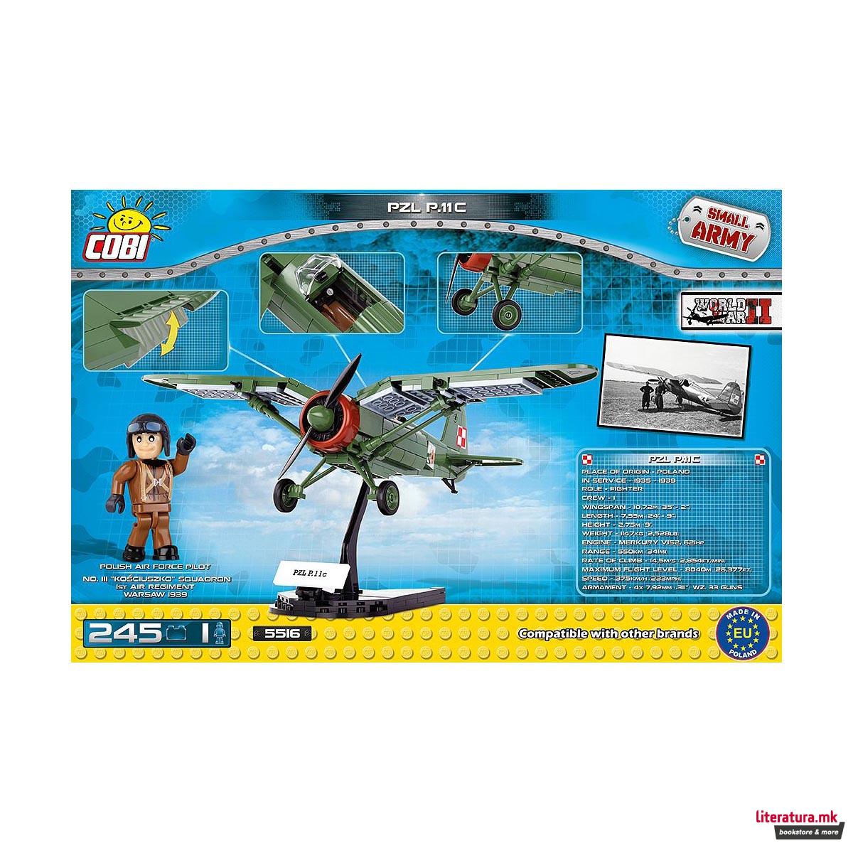 Коцки за градба, Small Army, PZL P.11C, 245 парчиња