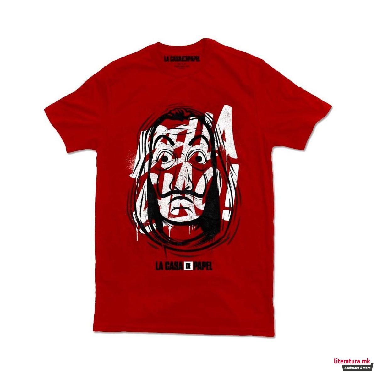 Маица, La Casa De Papel - Mask, црвена, S 