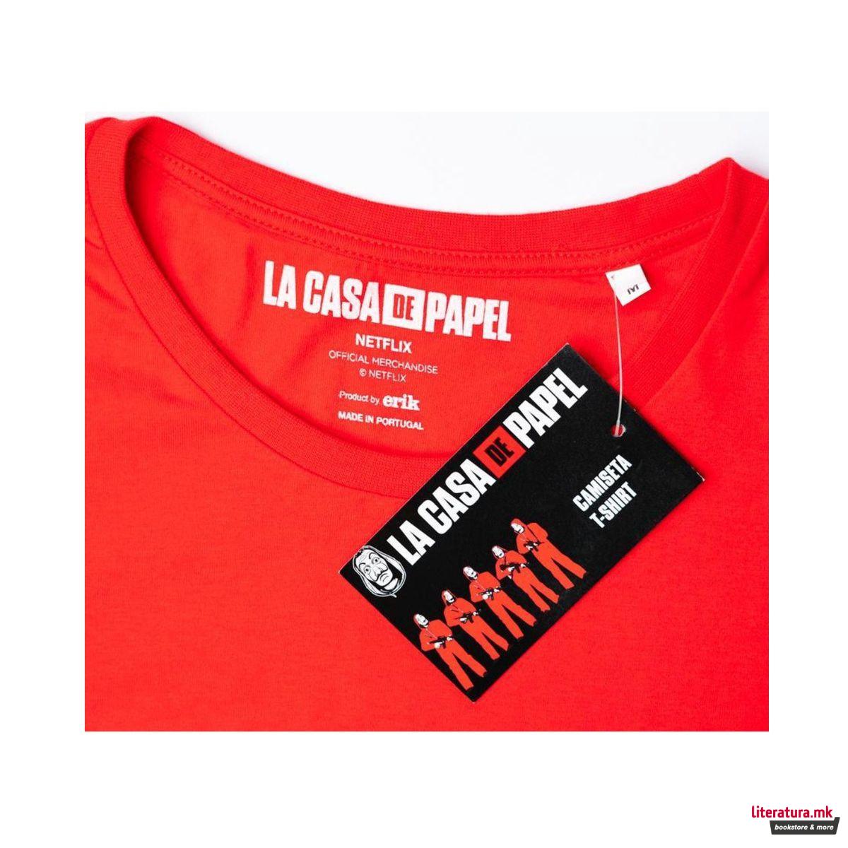 Маица, La Casa De Papel - Mask, црвена, S 