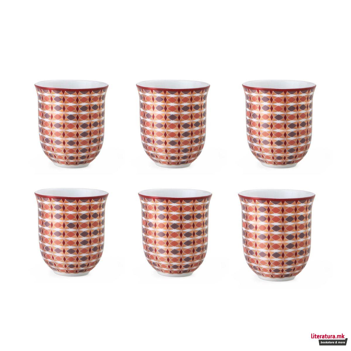 Сет од 6 шолји за кафе, Opera, 90ml 