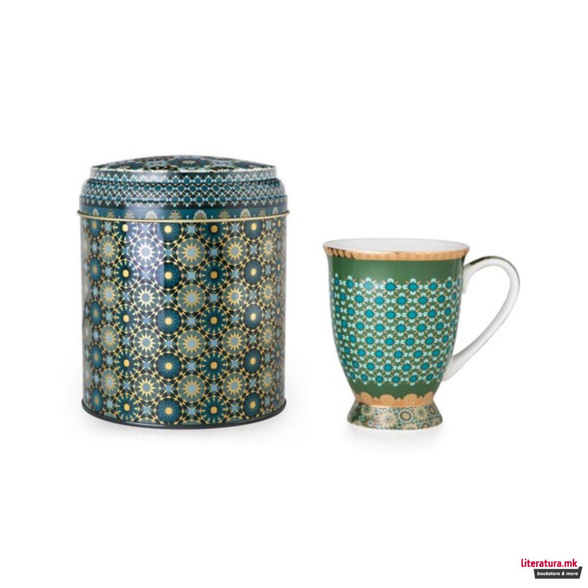 Сет од шолја и метална кутија, Andalusia, 250ml 