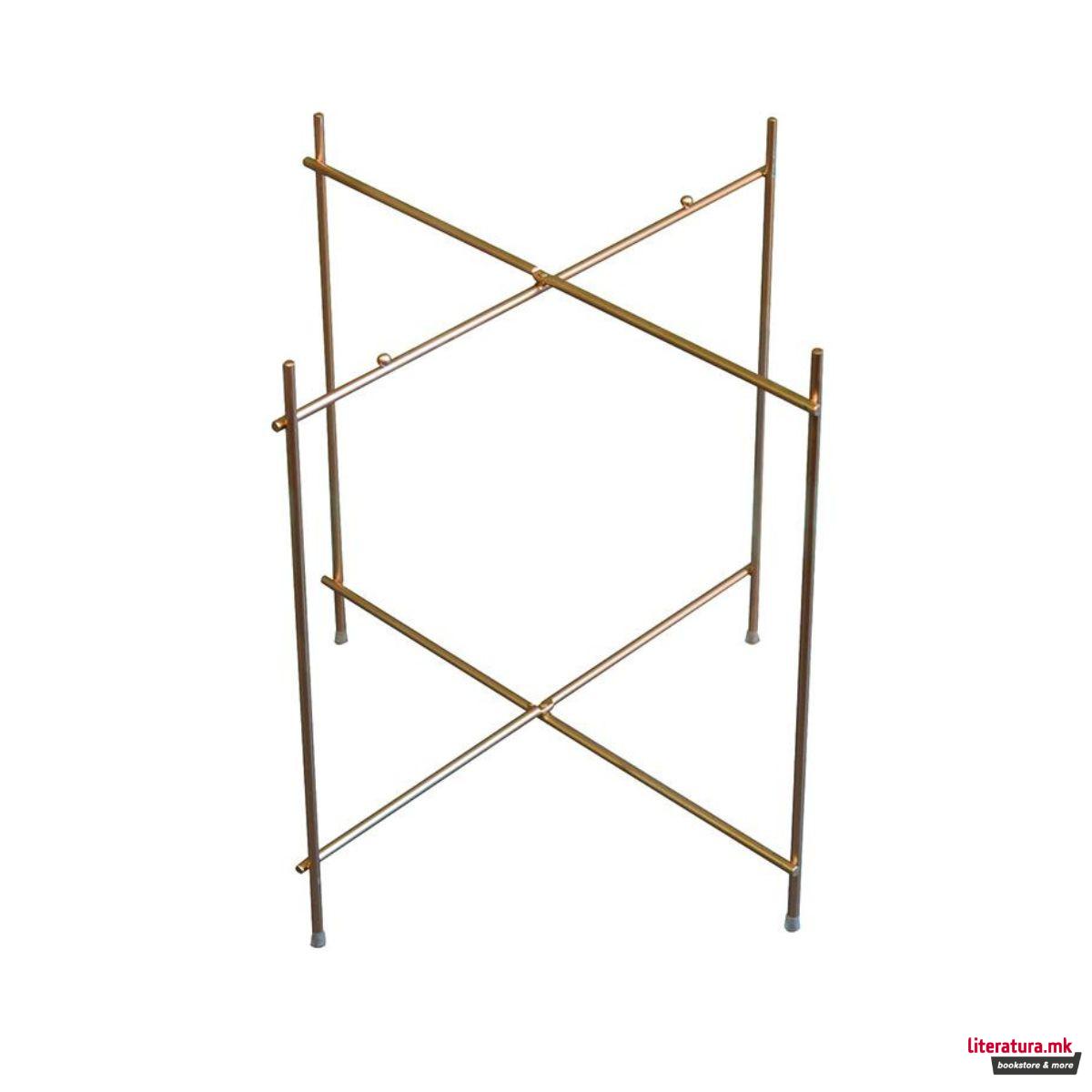 Метален сталак на склопување -  златен, Ø49cm 