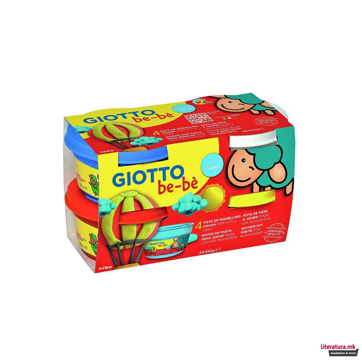 Тесто за моделирање за најмали, Giotto be-bè, 4 x 100g 