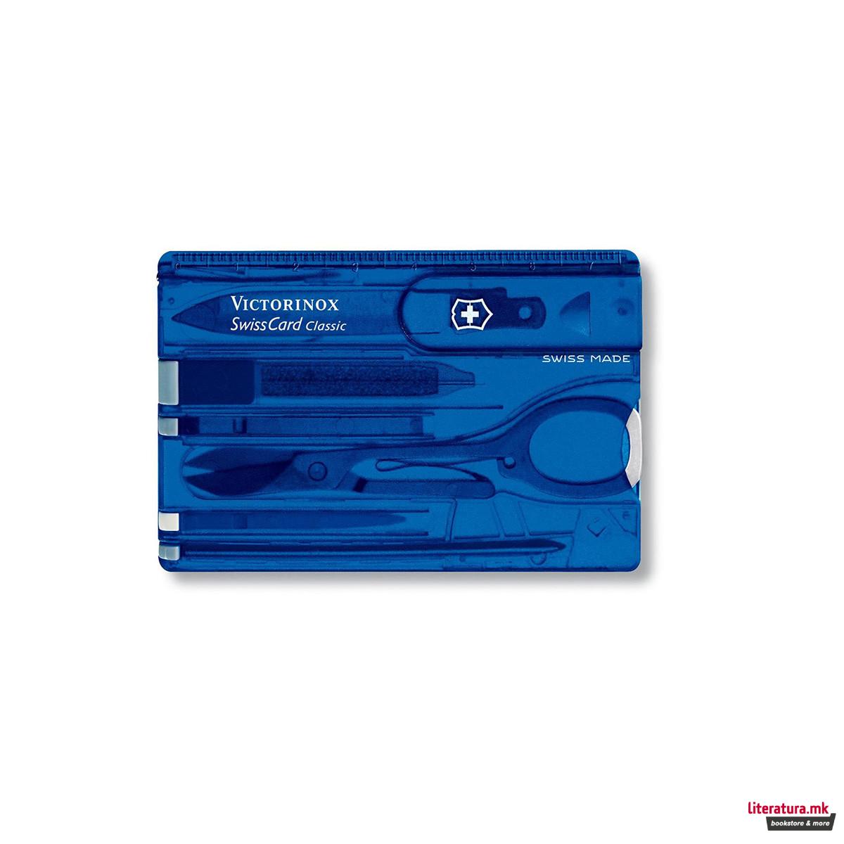 Џебна алатка - картичка, Victorinox, Swiss Card, 82 x 54.5мм, сина 