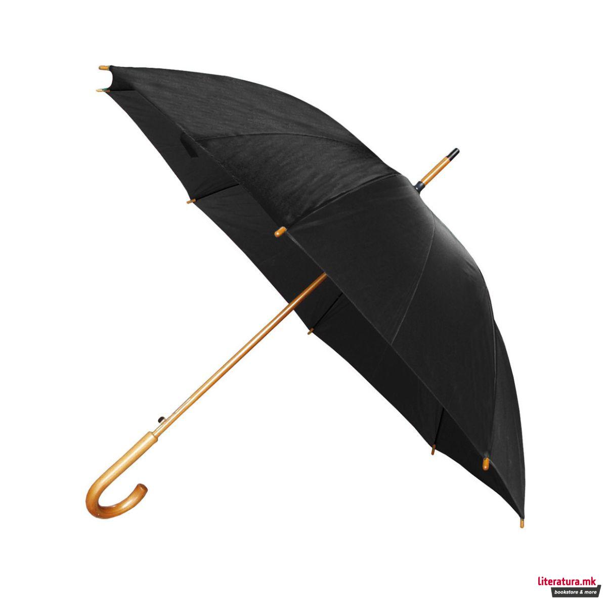 Чадор, Berg, Zeus, црн, дрвена рачка, 105 цм 