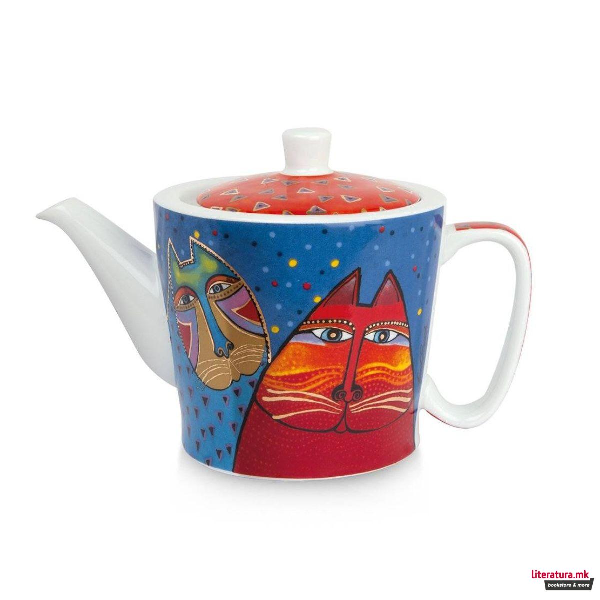 Чајник, Laurel Burch - Fantastic Felines, црвен 