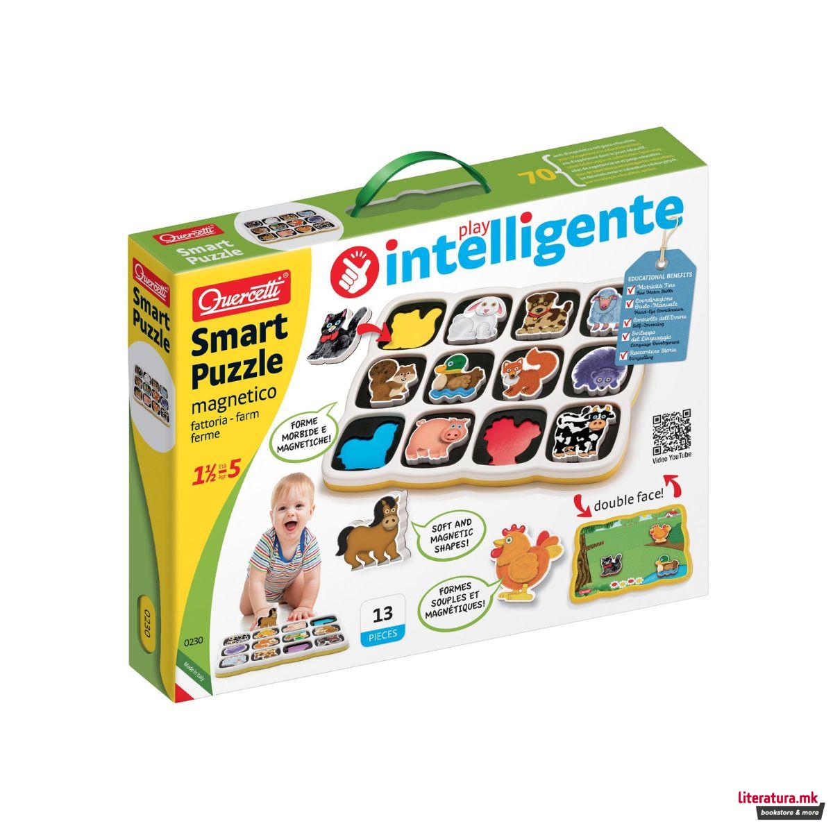 Магнетна сложувалка, Smart Puzzle - Farm, 13 парчиња 