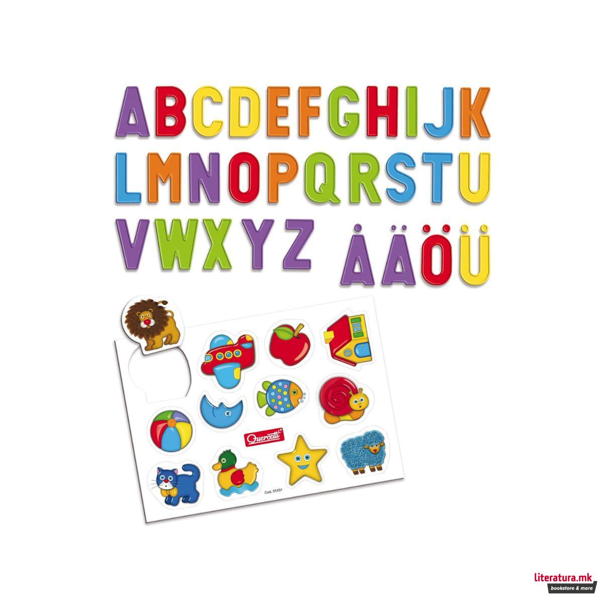 Магнетна табла со букви, Tablet Letters, 65 парчиња 