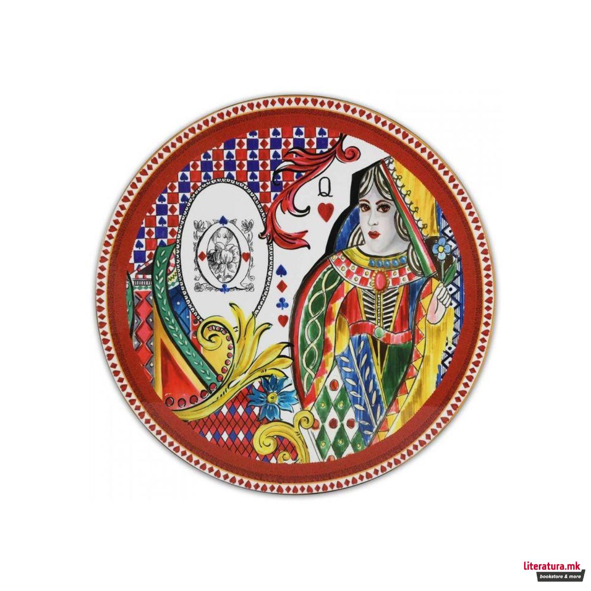 Подметач за чинии, Regina di Cuori, црвен, Ø34cm 