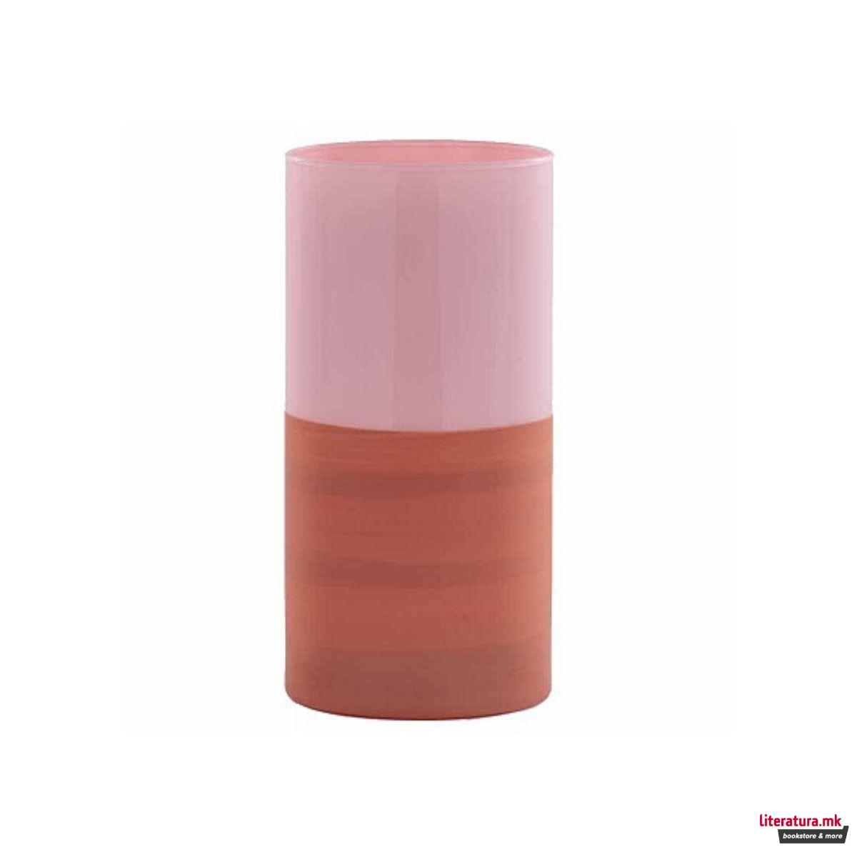 Стаклена вазна, Melissa, Rosa Chiaro Cilindro, голема 